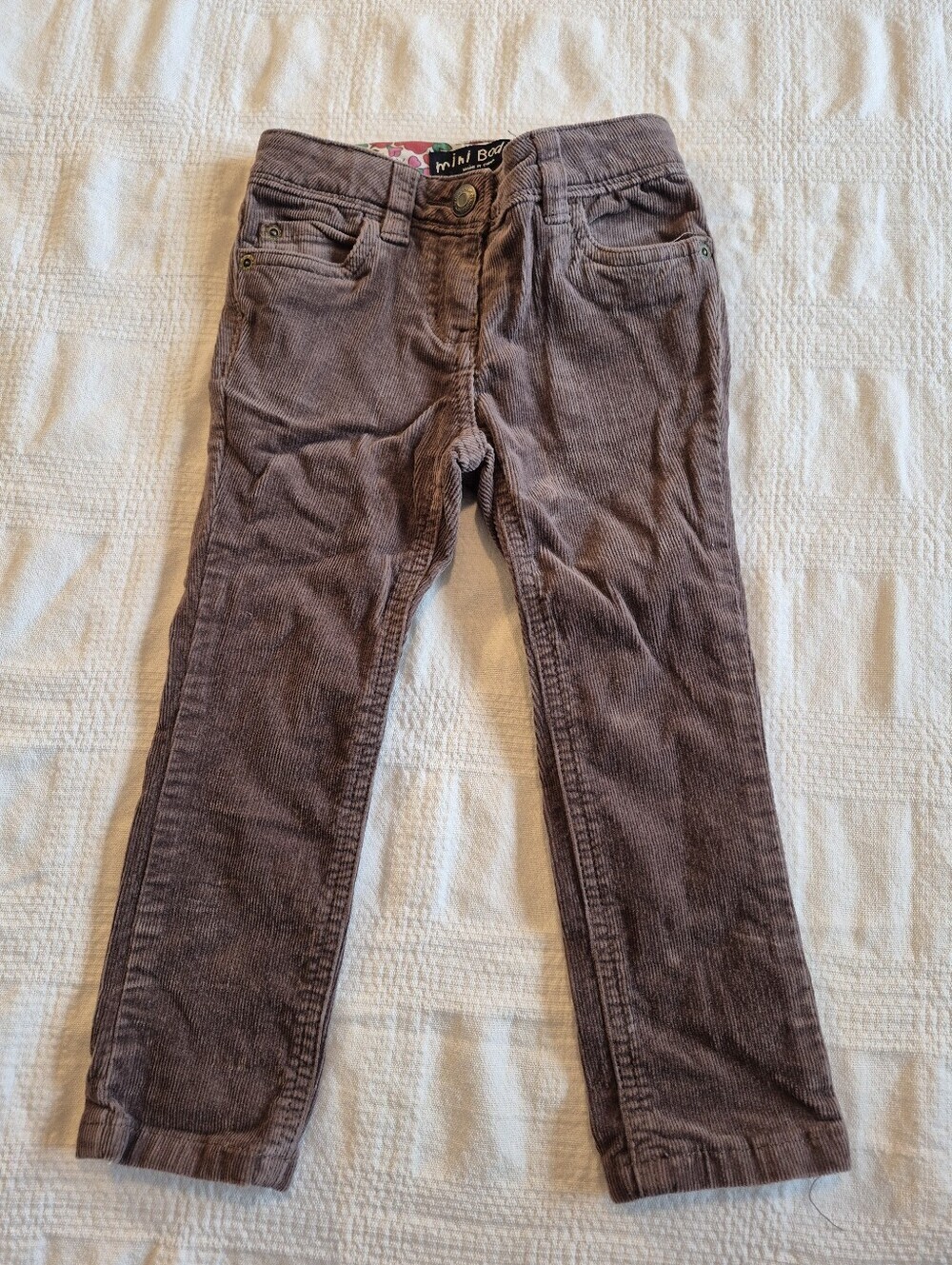 Mini Boden girls 3 years light brown stretchy corduroy pants VGUC